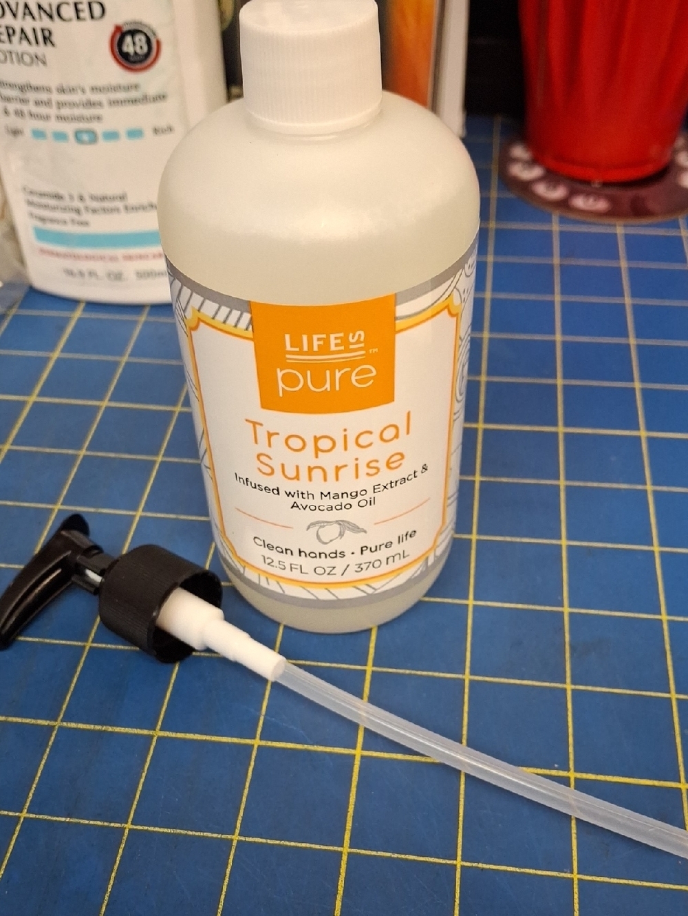Life is Pure Tropical Sunrise Lotion Bottle w Pump Attachment 370ml New & Sealed